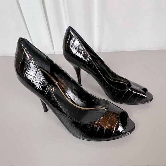 LAUREN RALPH LAUREN WOMENS HEELS BLACK SIZE 6 1/2m - Picture 3 of 7